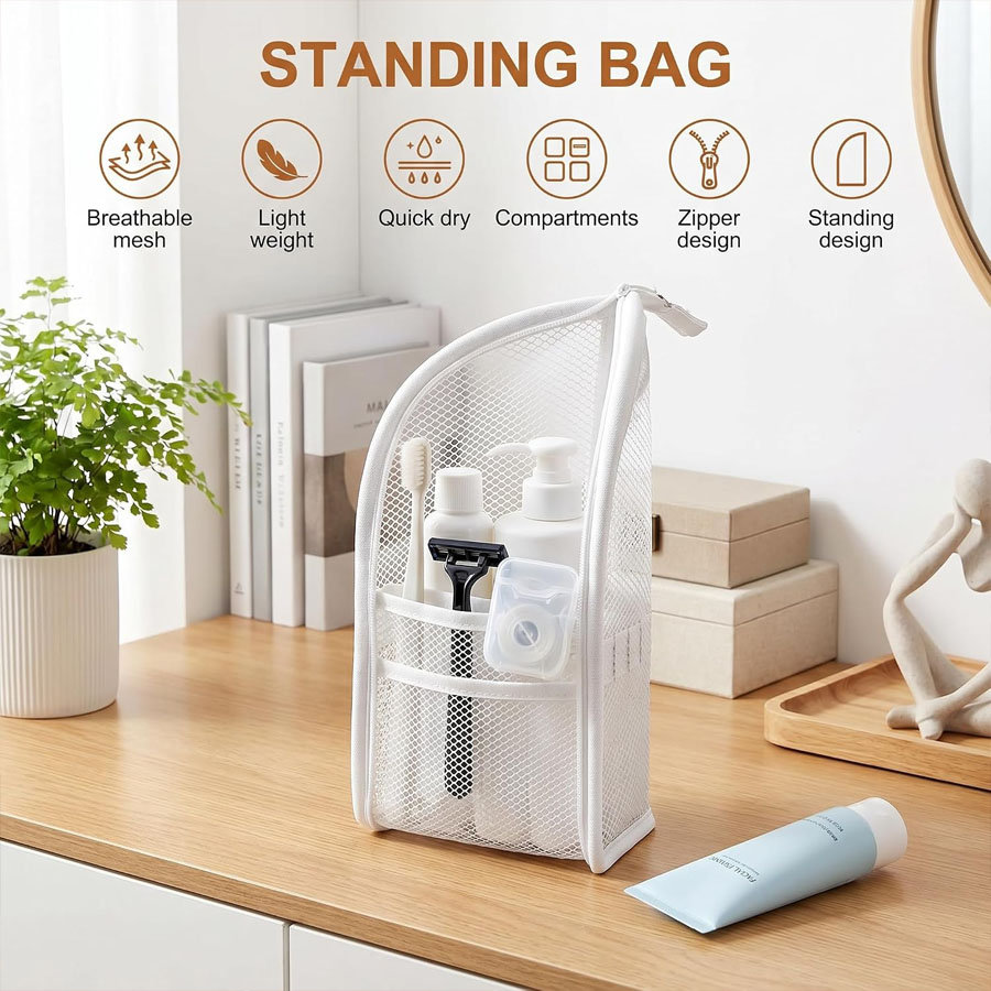 حقيبة أدوات تجميل شبكية محمولة - مراجعة Travel Accessories Organizer Bag وسعره